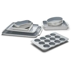 11pc Non-Toxic Nonstick Ceramic Mega Bakeware Set, Gray