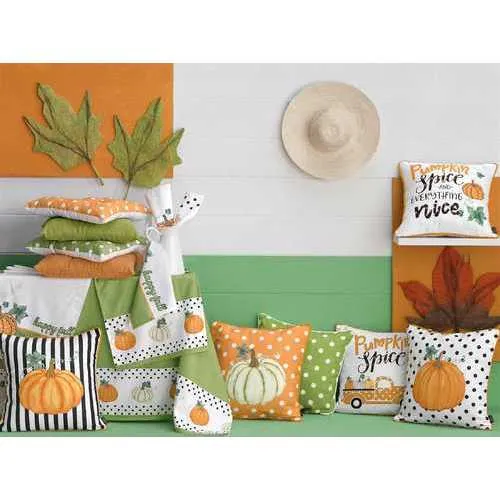 18"x 18" Thanksgiving Pumpkin Quotes Decorative Throw Pillow Cover