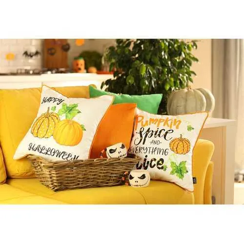 18"x 18" Thanksgiving Pumpkin Quotes Decorative Throw Pillow Cover