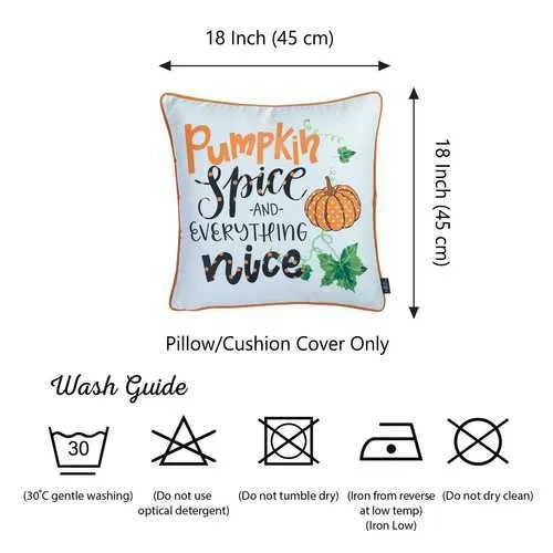 18"x 18" Thanksgiving Pumpkin Quotes Decorative Throw Pillow Cover