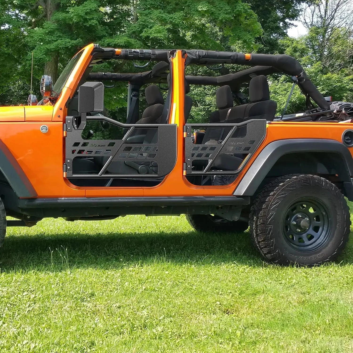 2007-2018 Jeep Wrangler JK 4Door Front Rear Tubular Doors W/Side View Mirrors