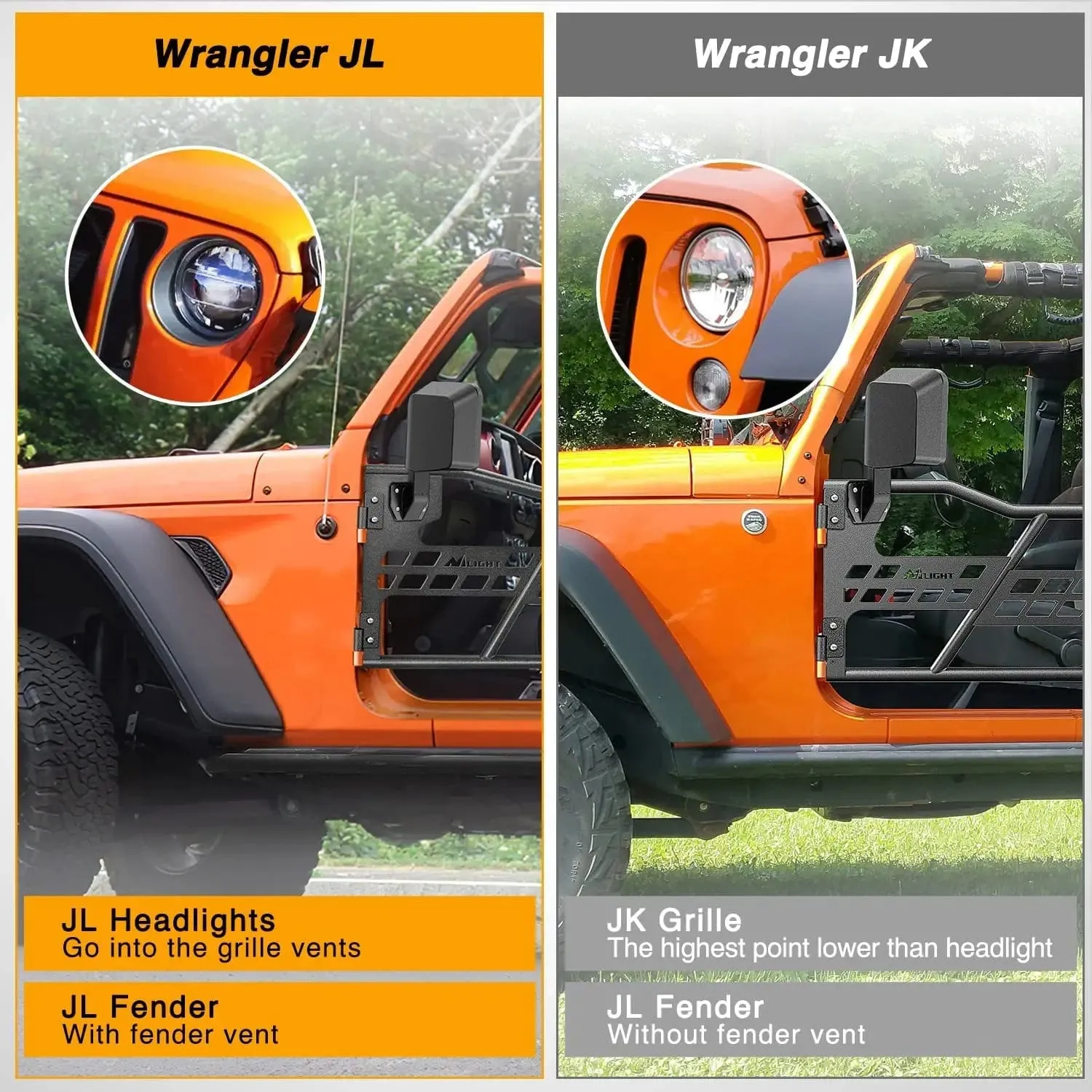 2018-2023 Jeep Wrangler JL | 2020-2023 Gladiator JT 2Door Front Rear Tubular Doors with Side View Mirrors