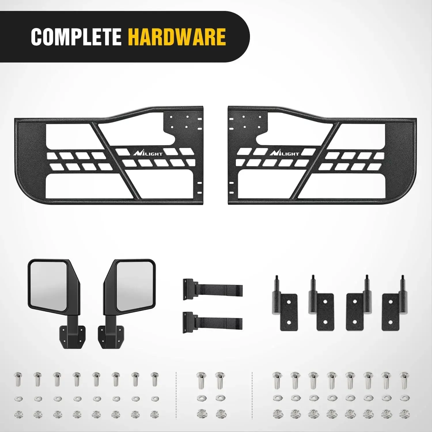 2018-2023 Jeep Wrangler JL | 2020-2023 Gladiator JT 2Door Front Tubular Doors with Side View Mirrors