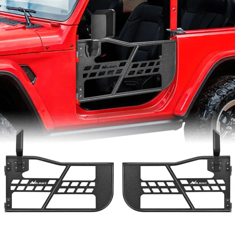2018-2023 Jeep Wrangler JL | 2020-2023 Gladiator JT 2Door Front Tubular Doors with Side View Mirrors