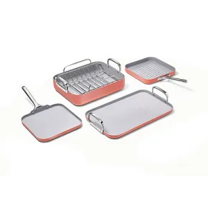 5pc Square Cookware Set, Perracotta