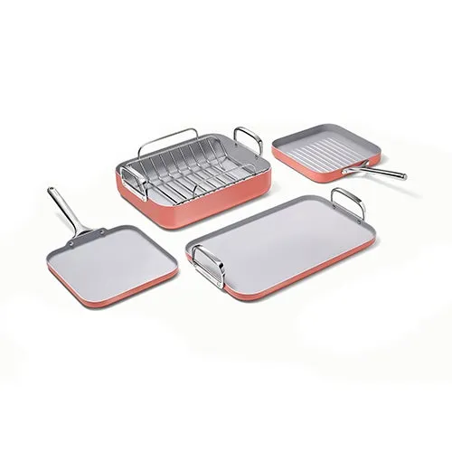 5pc Square Cookware Set, Perracotta