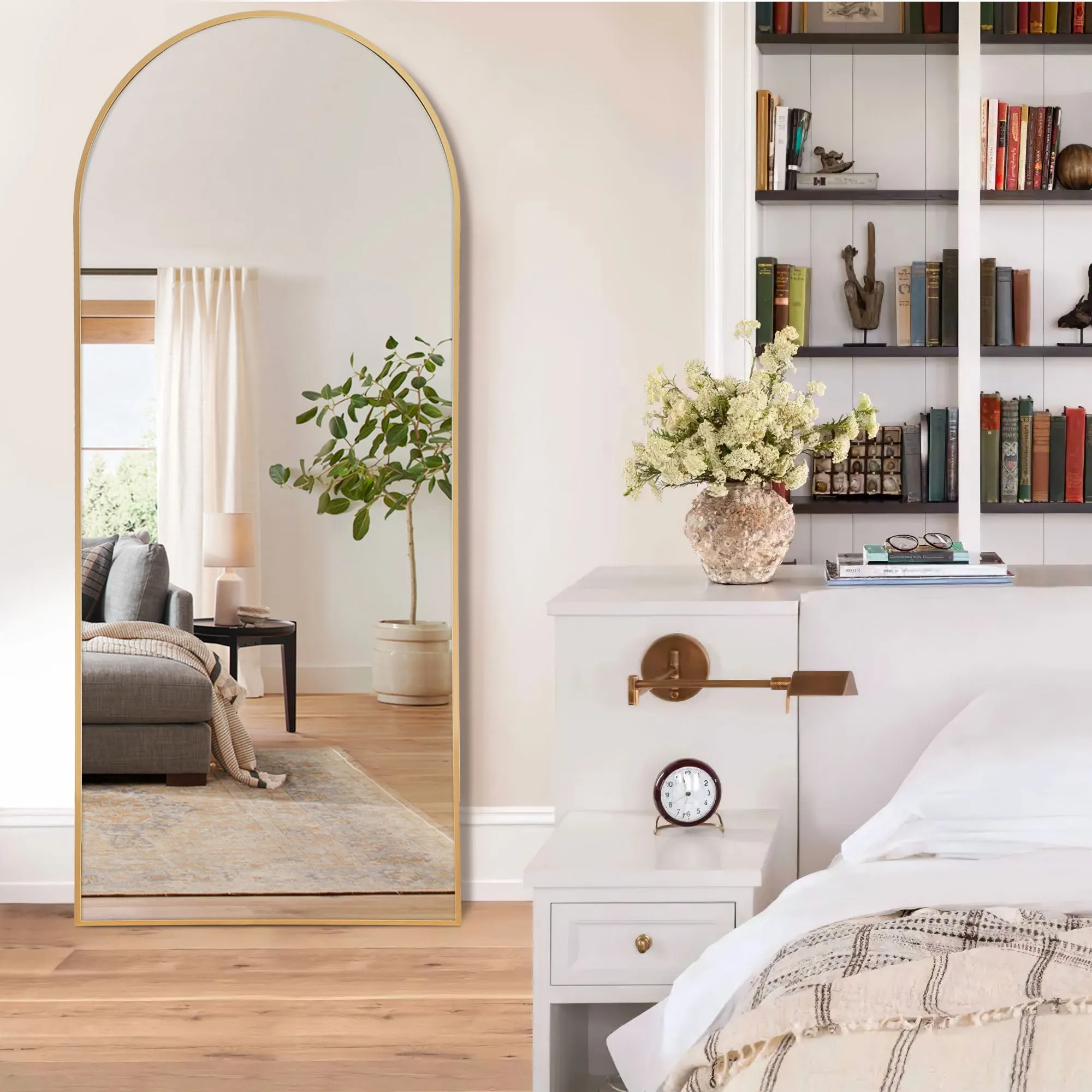 66-in H x 30-in W Arched Top Mirror