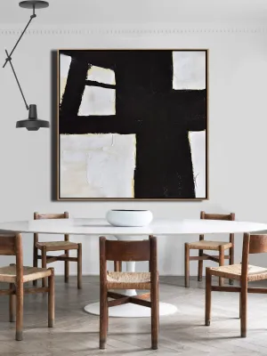 Abstract Art Black and White Minimalist Painting Yp076