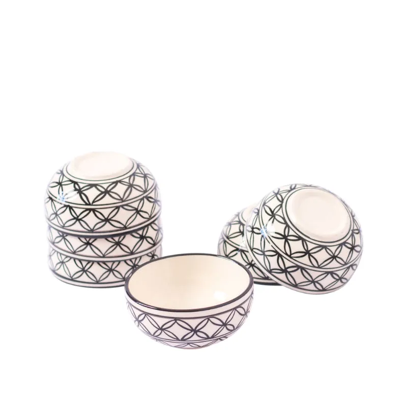 Aliana Ceramic Handcrafted Serving Bowls | Set Of 6