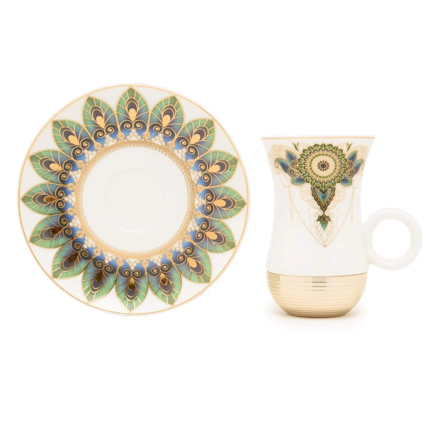 Am Rhianon Gold with Decorated Flask Tea Set - 22 Pieces - AM9415-S21/036