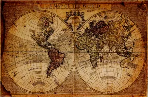 ANTIQUE MAP OF THE WORLD RUGS