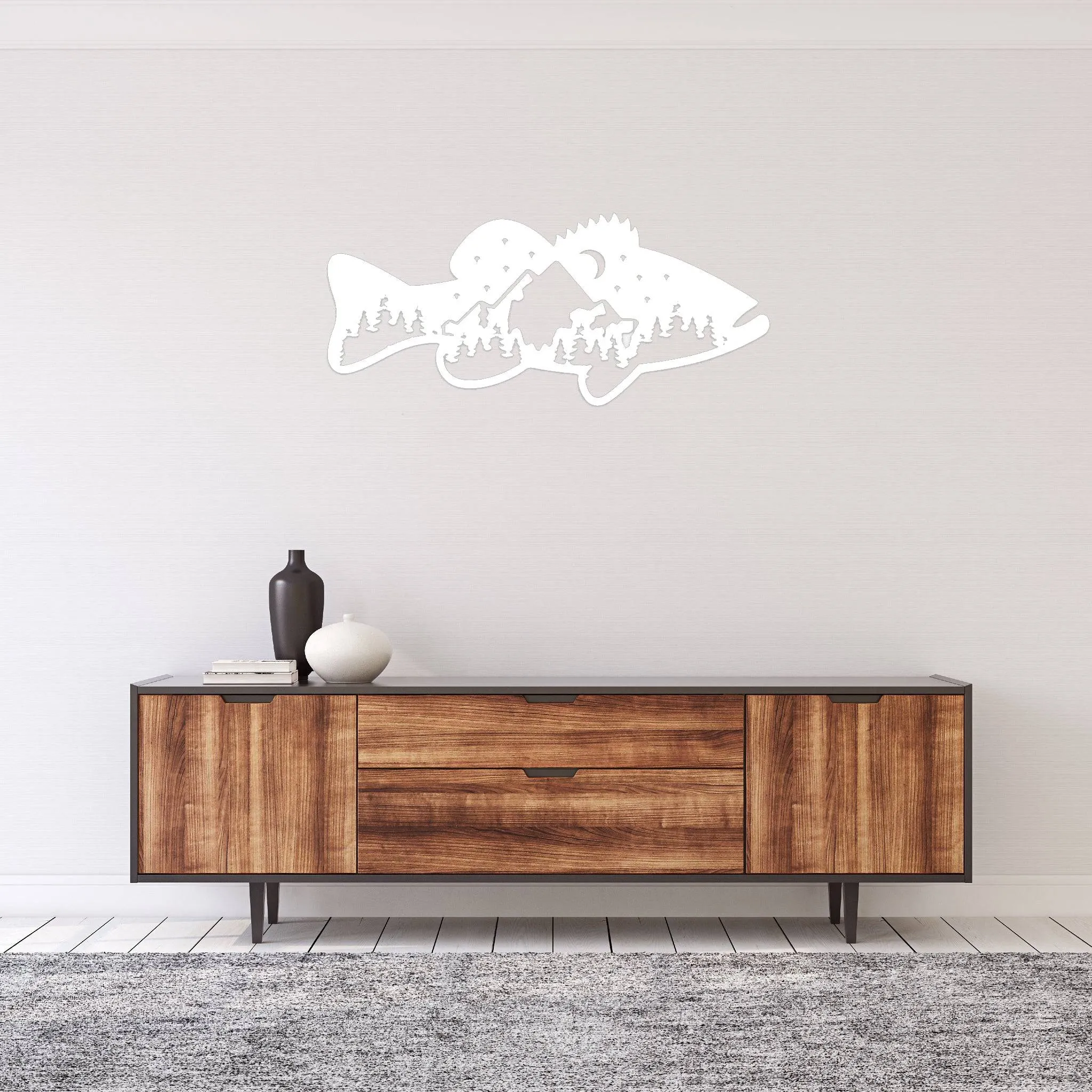 Bass Fish Design - Metal Wall Art