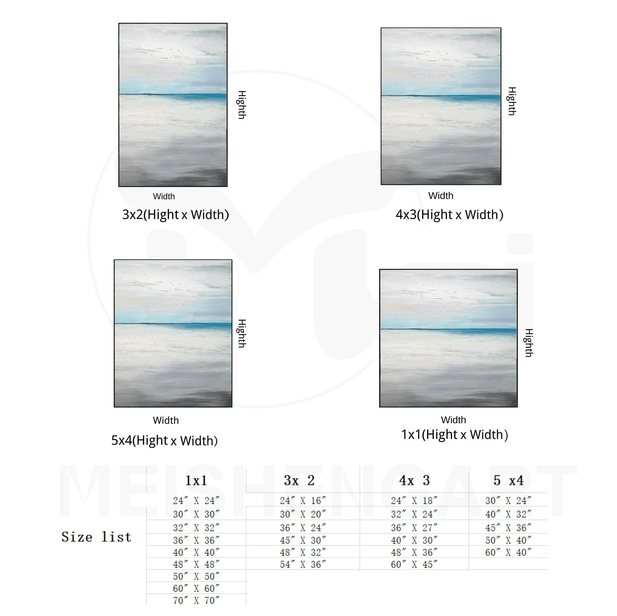 Beach Painting on Canvas Blue Ocean Painting Bedroom Ap103