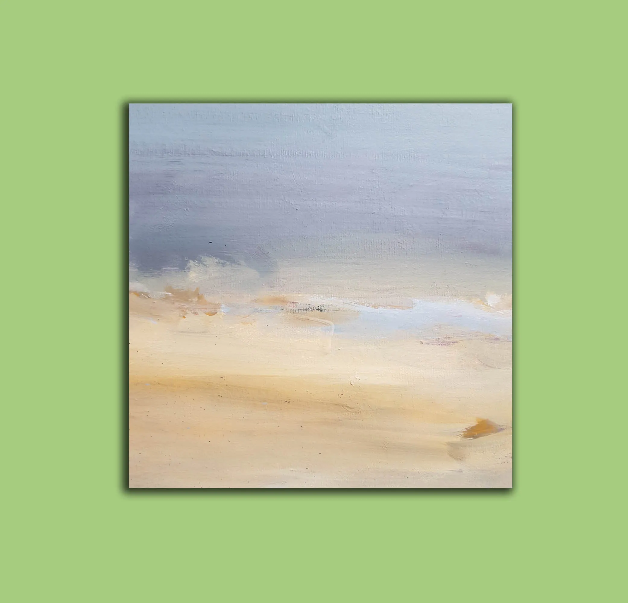 Beige Blue Abstract Art on Canvas Living Room Office Painting Yp053