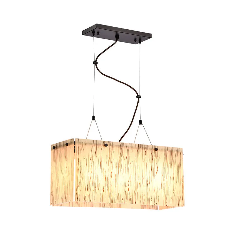 Beige Glass Island Pendant Light with Modernist Style, 4 Heads - Dining Room Lighting