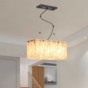 Beige Glass Island Pendant Light with Modernist Style, 4 Heads - Dining Room Lighting