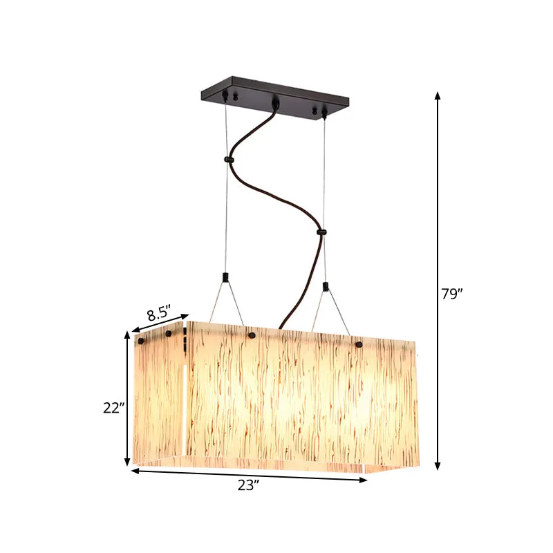 Beige Glass Island Pendant Light with Modernist Style, 4 Heads - Dining Room Lighting