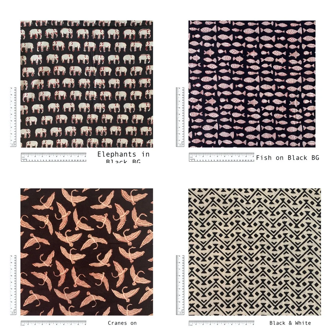 Black & White Fabric Gift Wrap | Usage As Kitchen Linen or Scarf or Travel