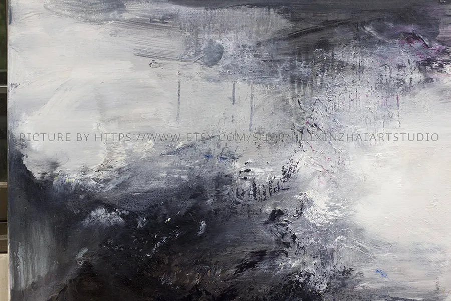 Black and White Oil Painting Large Canvas Art Yp101