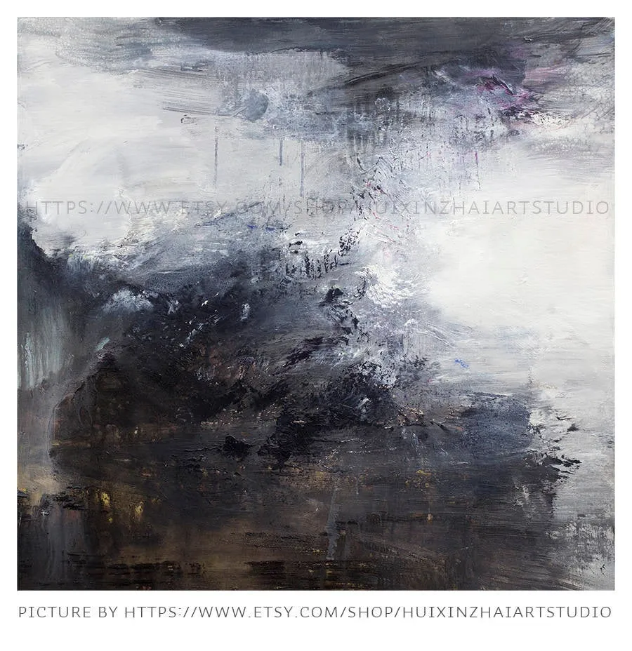 Black and White Oil Painting Large Canvas Art Yp101