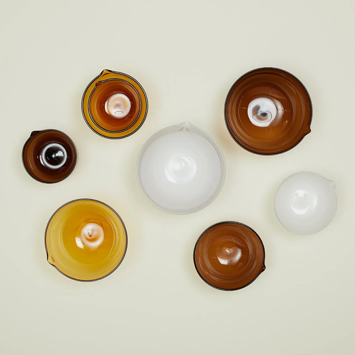 Blown Glass Mixing Bowls - Espresso