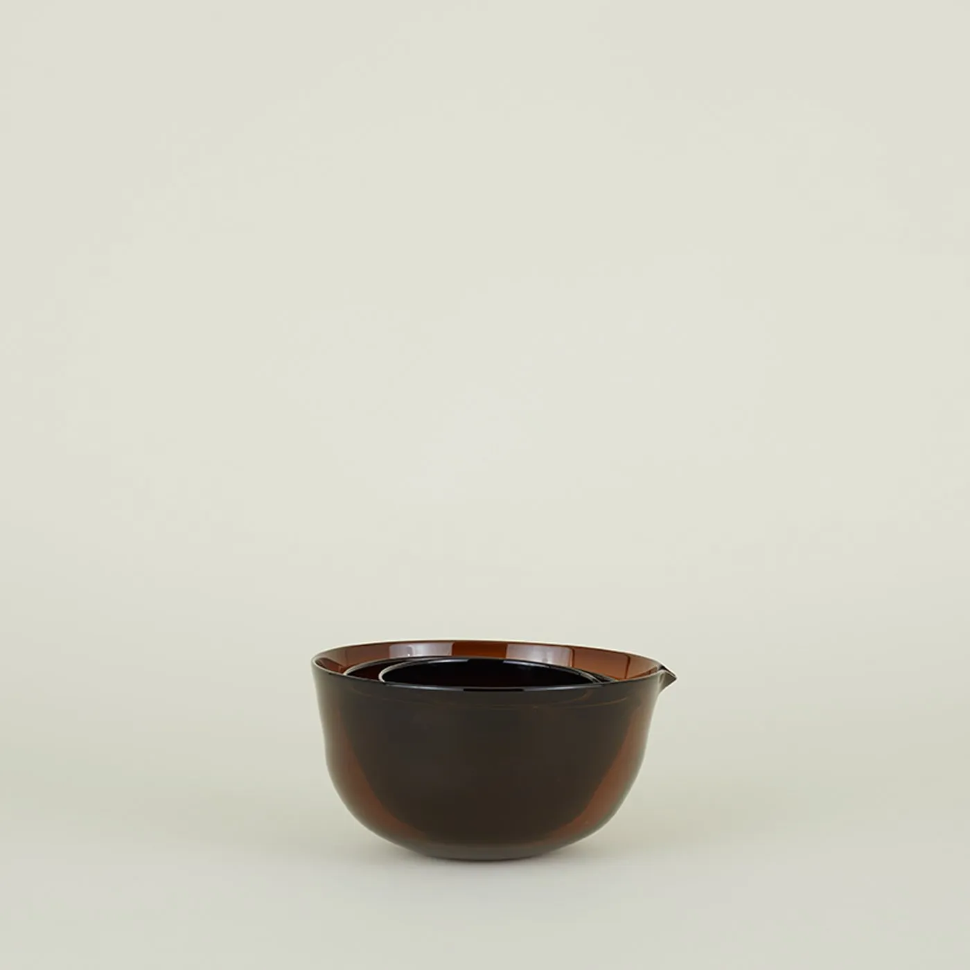 Blown Glass Mixing Bowls - Espresso