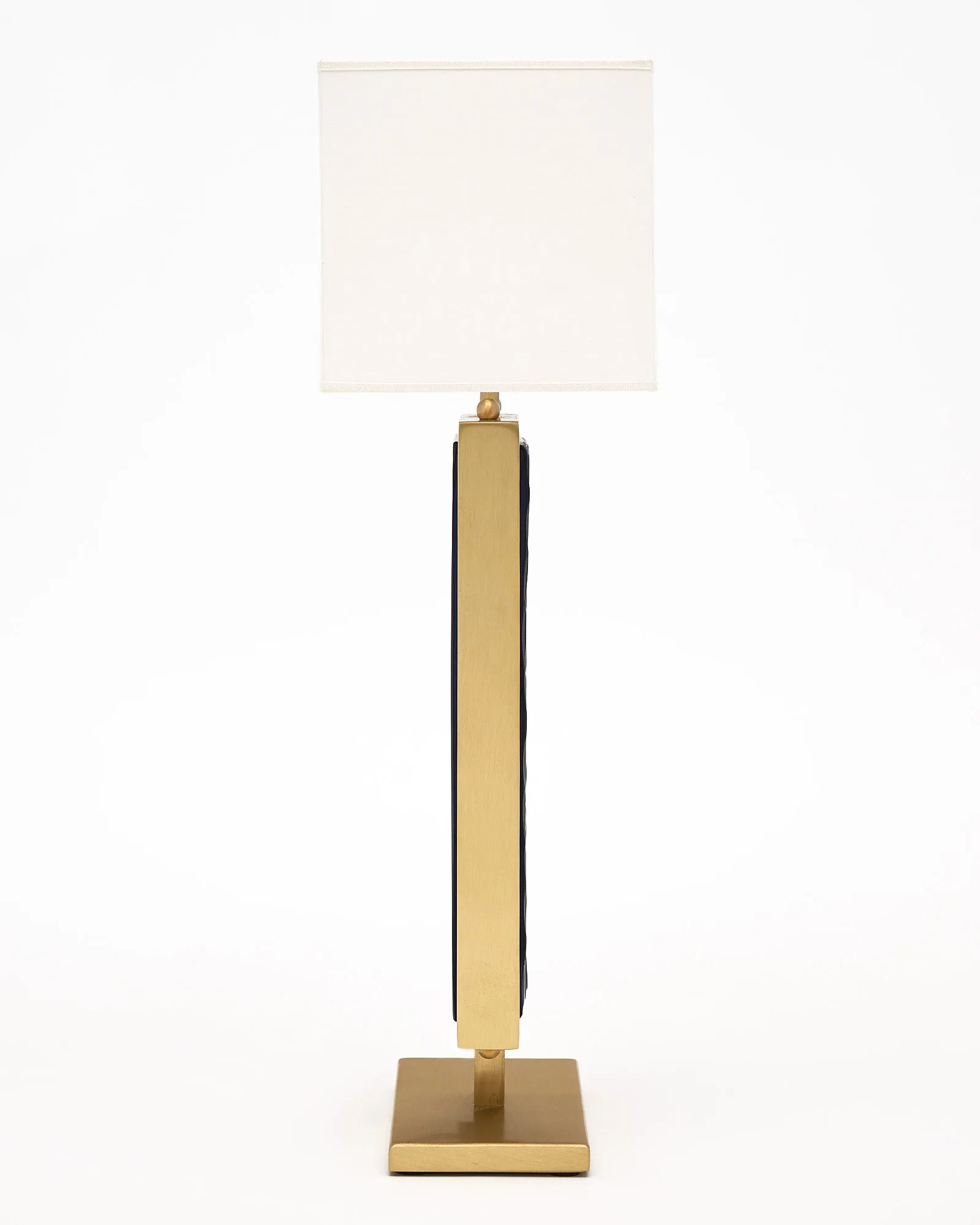Blue Hued Murano Glass and Brass Table Lamps