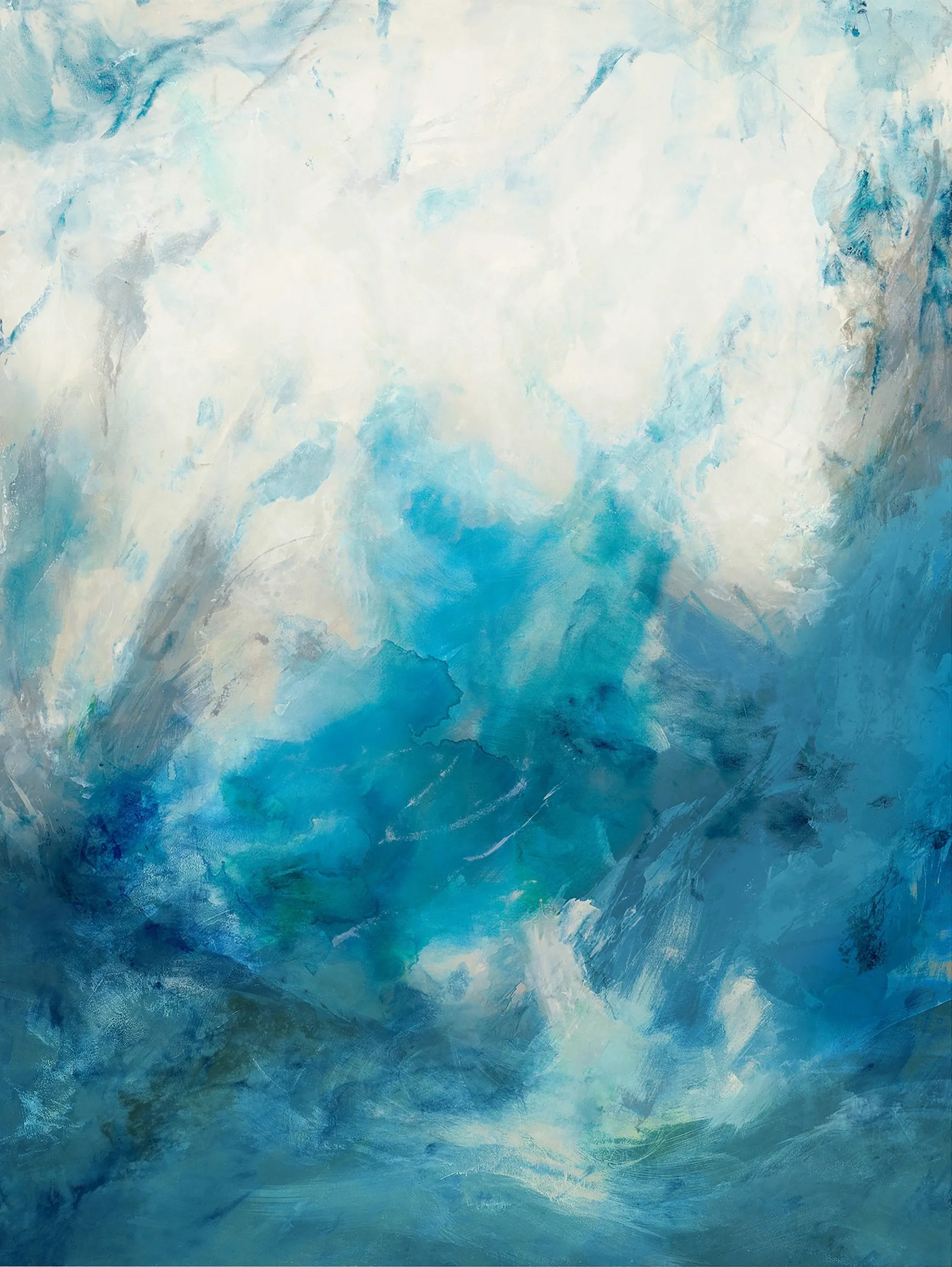 Blue Sky And White Cloud Canvas Abstract Painting Gp032