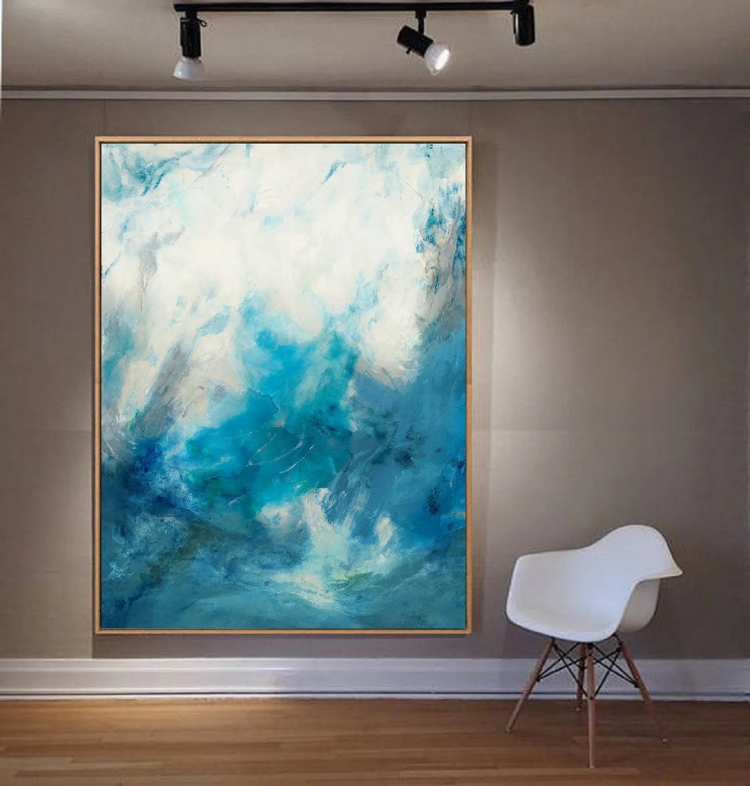 Blue Sky And White Cloud Canvas Abstract Painting Gp032