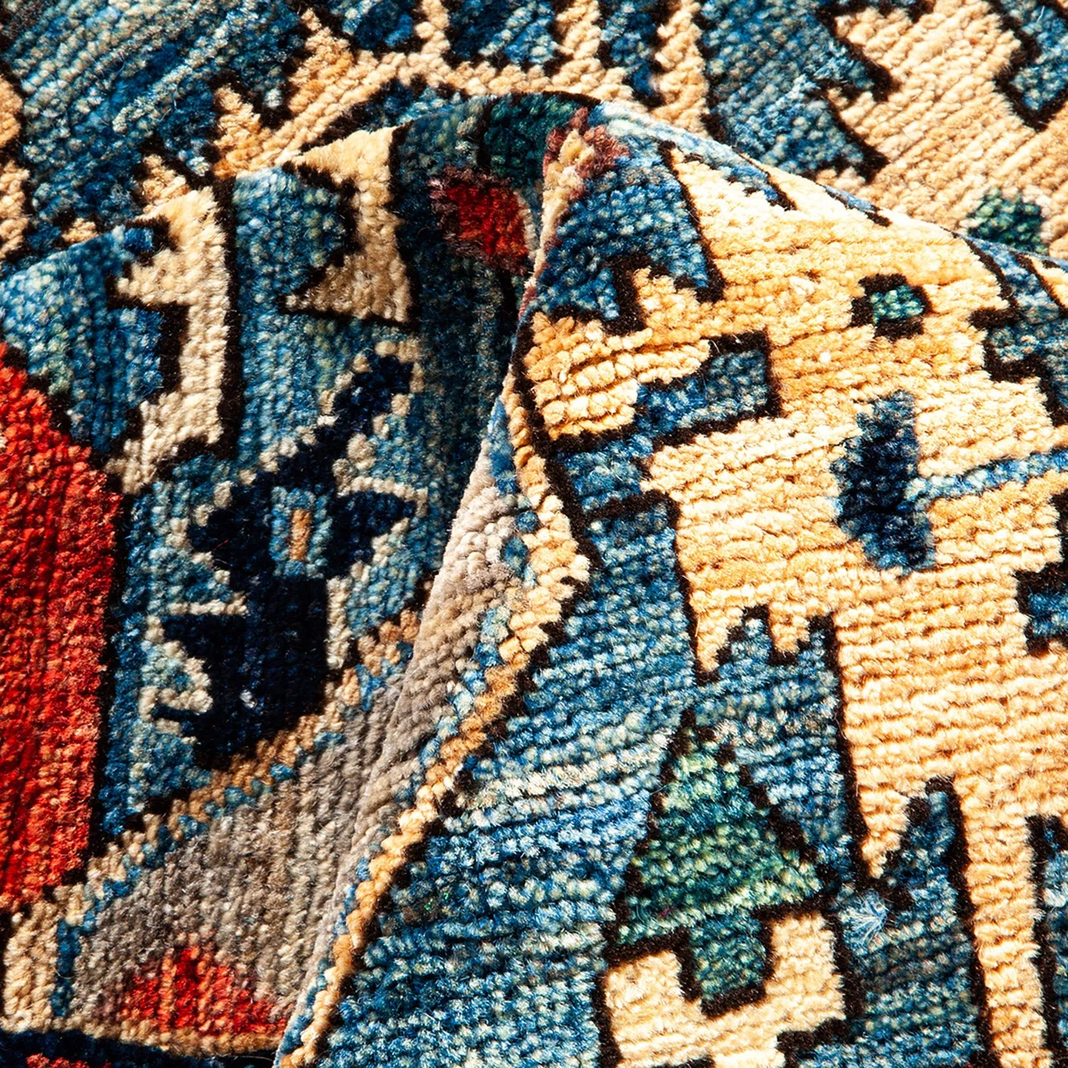 Blue Traditional Wool Rug - 4'1" x 6'2"