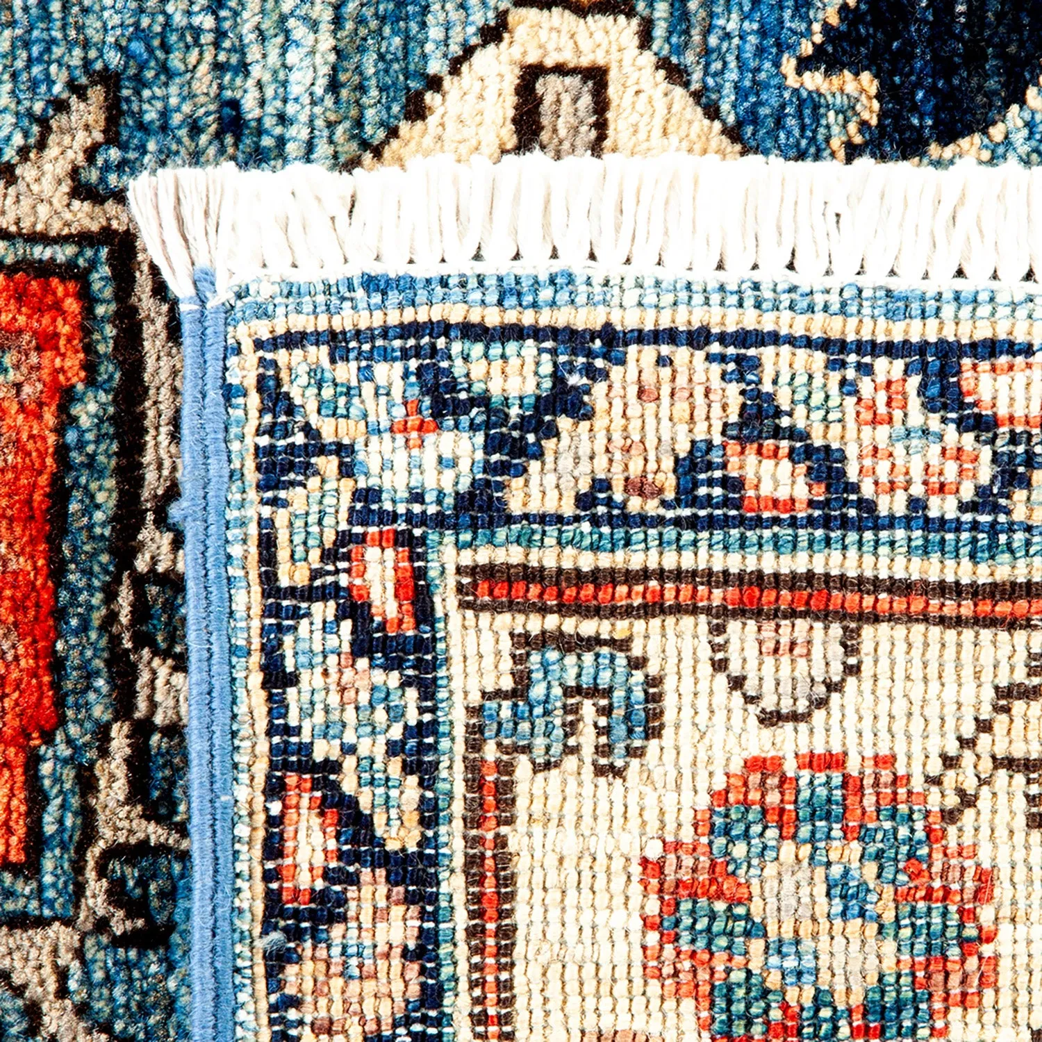 Blue Traditional Wool Rug - 4'1" x 6'2"