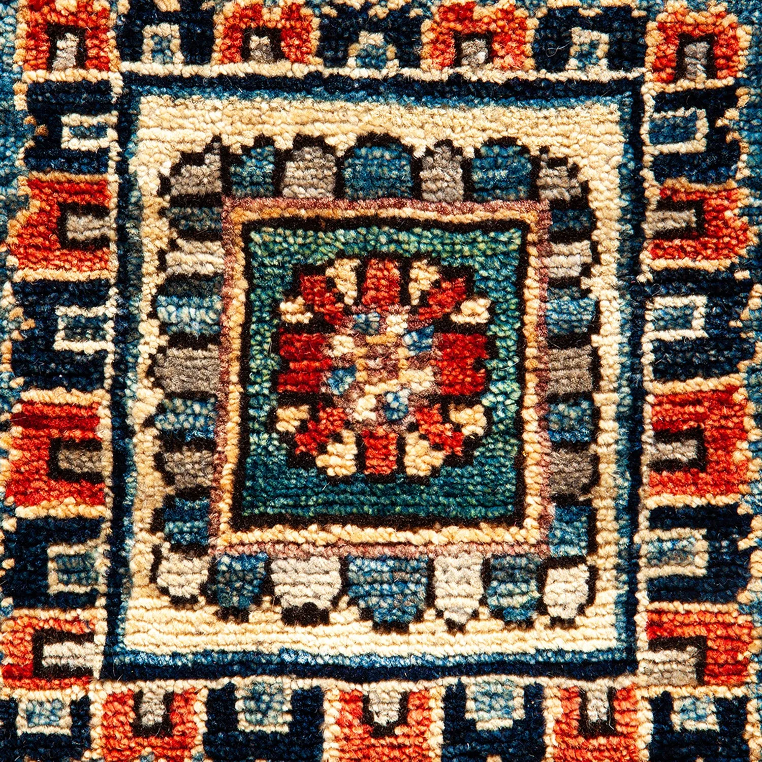 Blue Traditional Wool Rug - 4'1" x 6'2"