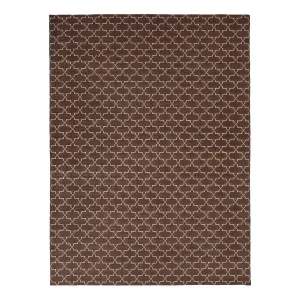Brown Geometric Dhurrie Cotton Rug - 10' x 14'25"