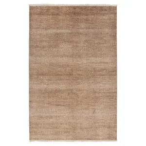 Brown Modern Wool Blend Rug - 6'2" x 9'4"
