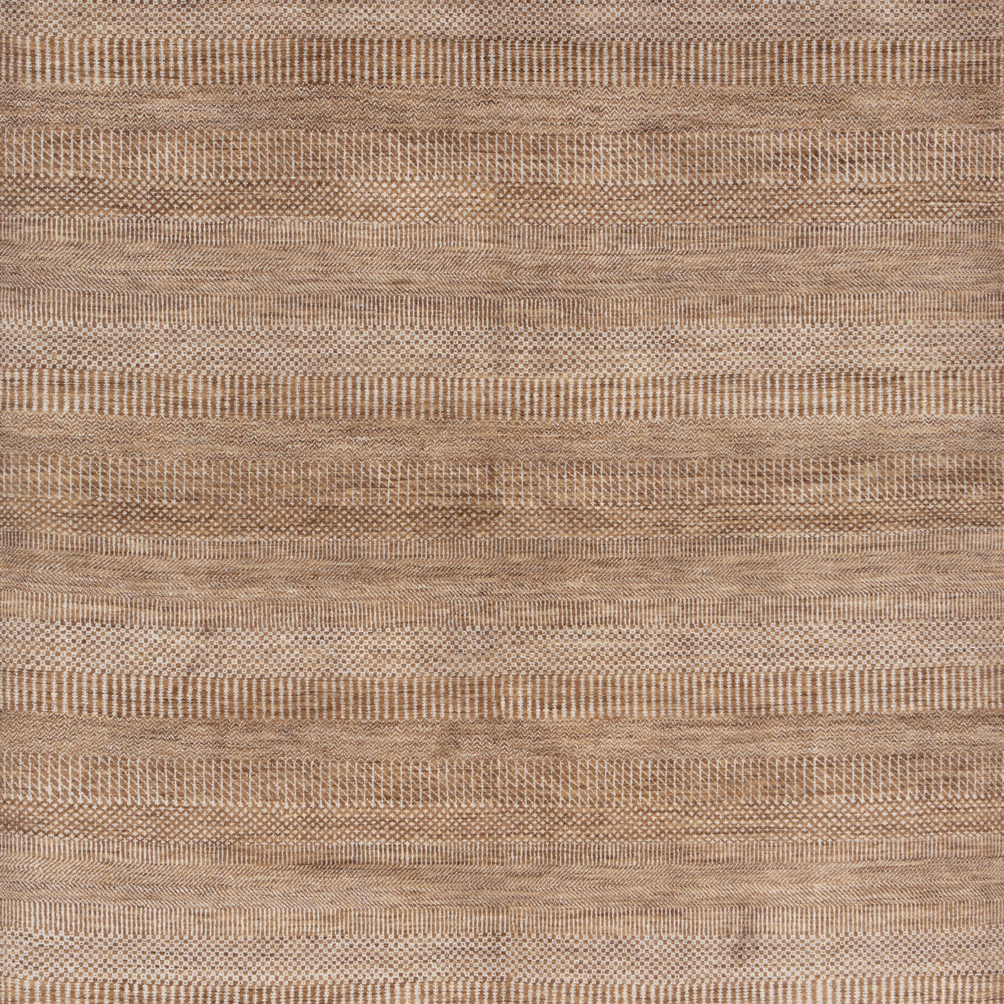 Brown Modern Wool Blend Rug - 6'2" x 9'4"