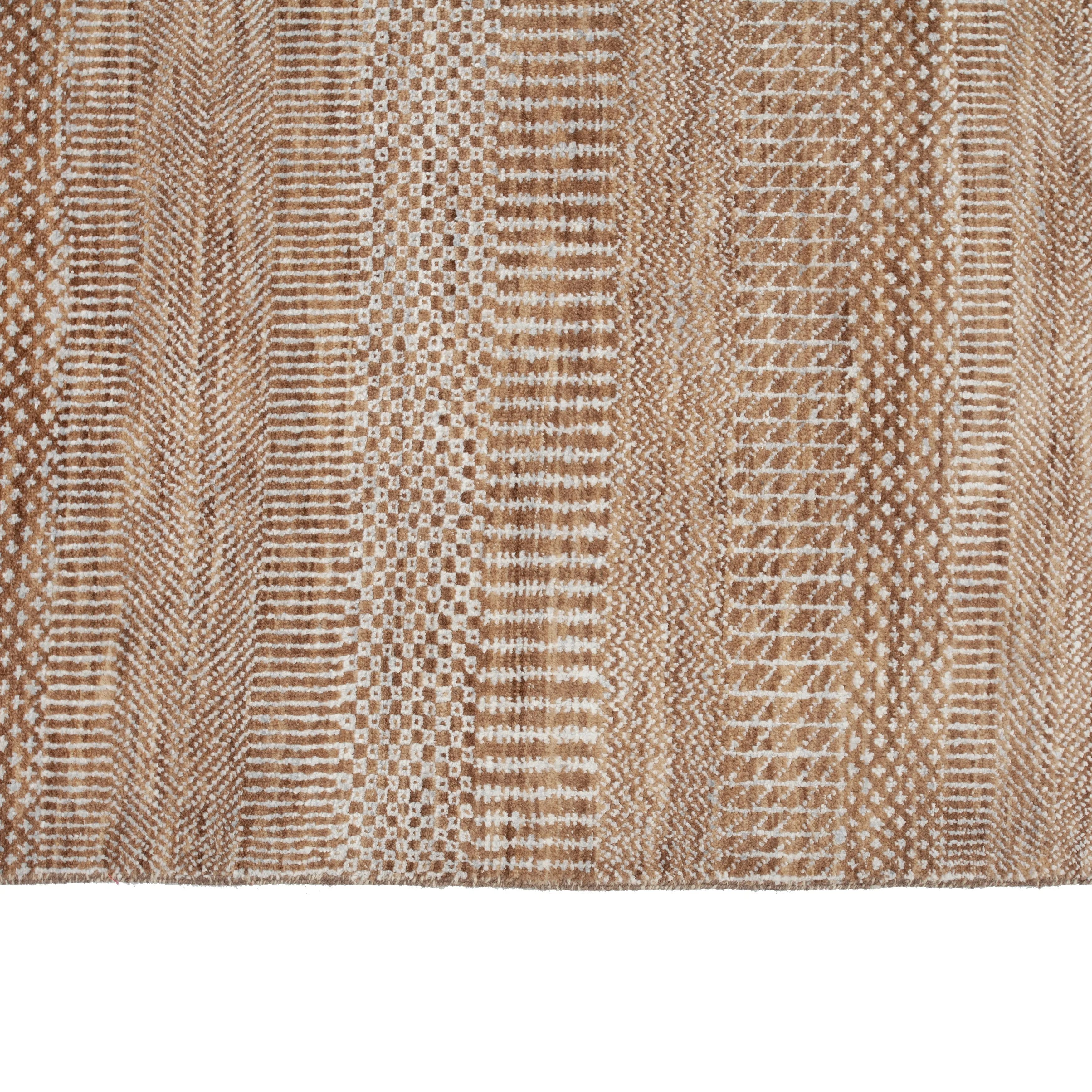 Brown Modern Wool Blend Rug - 6'2" x 9'4"