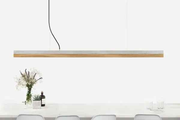 [C3] Concrete & Oak Pendant 182CM