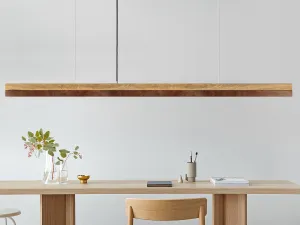 [C3o] Oak Wood & Rust Corten Steel Pendant 182CM