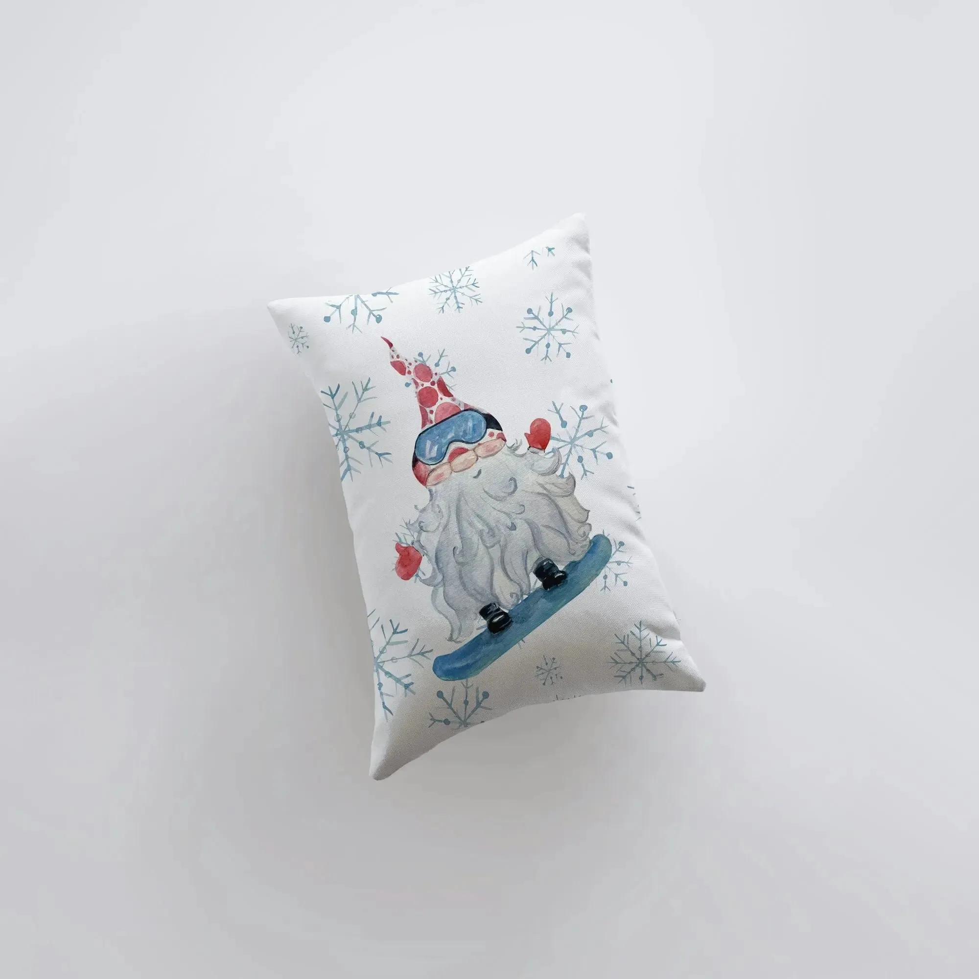 Christmas Gnome Snowboarding | 12x18 | Christmas Throw Pillow | Merry Christmas | Home Décor | Christmas Décor | Christmas Gift
