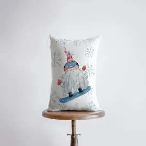 Christmas Gnome Snowboarding | 12x18 | Christmas Throw Pillow | Merry Christmas | Home Décor | Christmas Décor | Christmas Gift