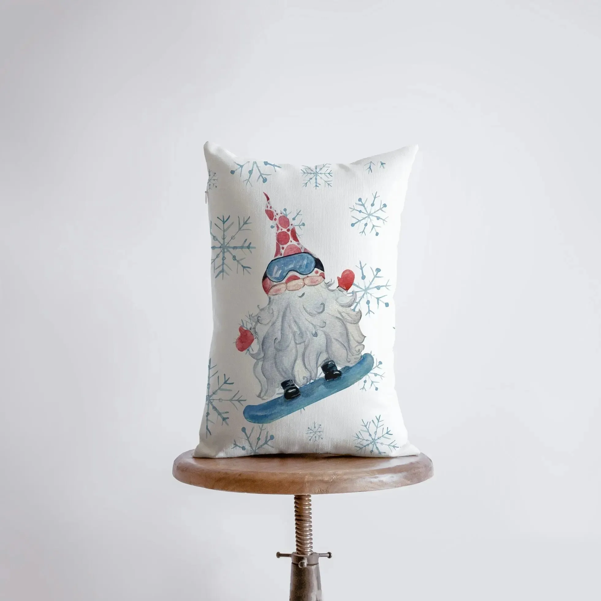 Christmas Gnome Snowboarding | 12x18 | Christmas Throw Pillow | Merry Christmas | Home Décor | Christmas Décor | Christmas Gift