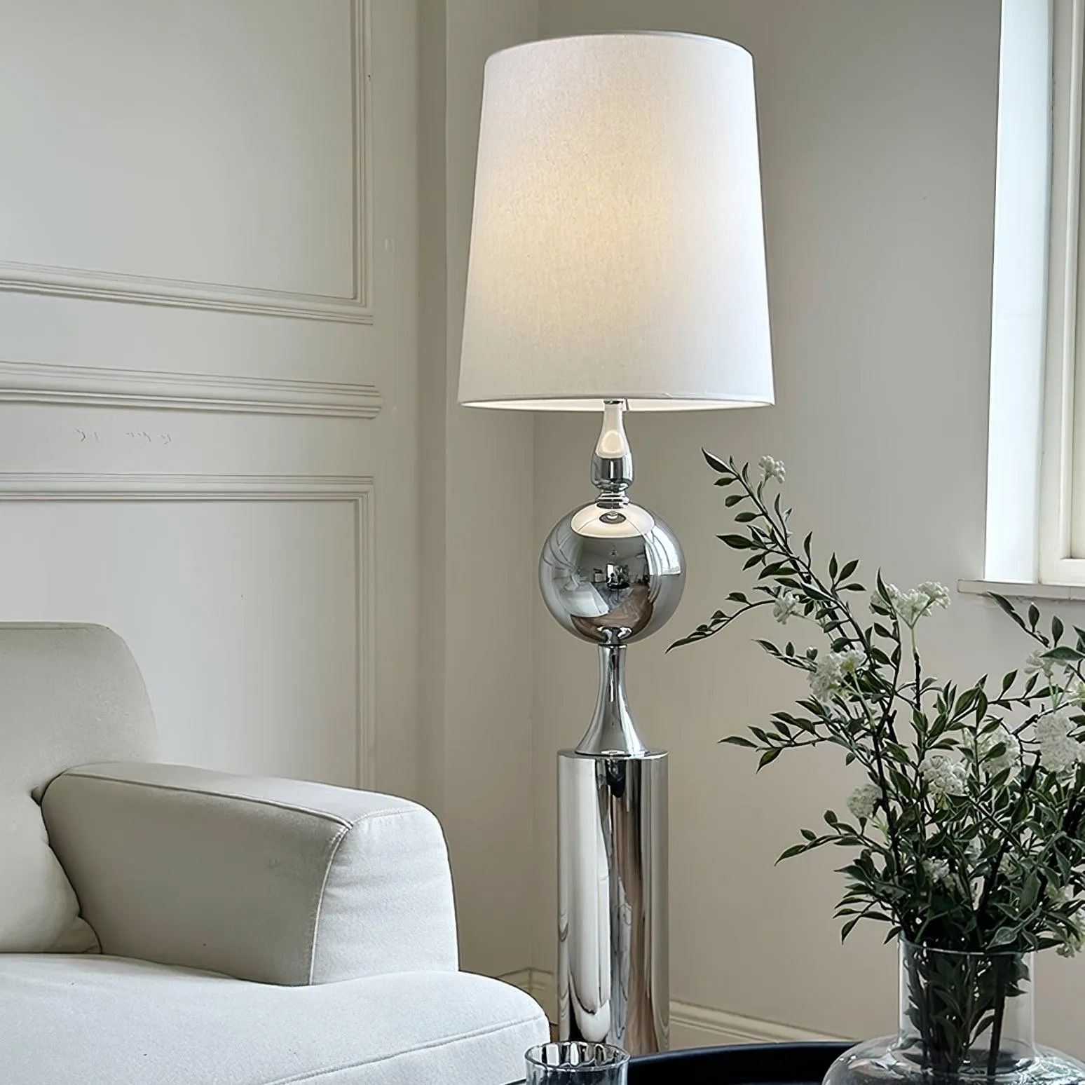 Chrome Bubble Floor Lamp 15.7″- 60.2″