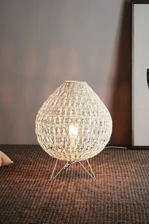 Cocoon Table Large - White - Wire Weave Oval Table Lamp