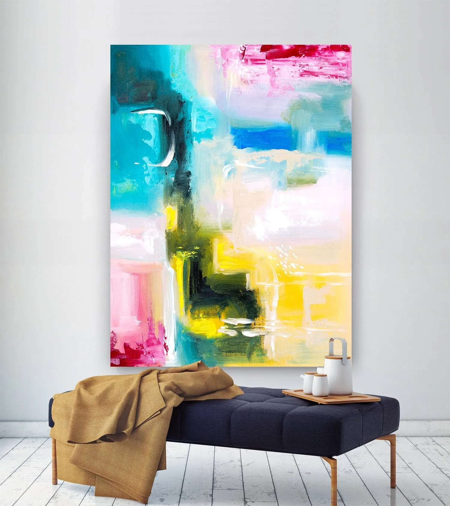 Colorful Abstract Painting Contemporary Wall Art Modern Artwork Qp010
