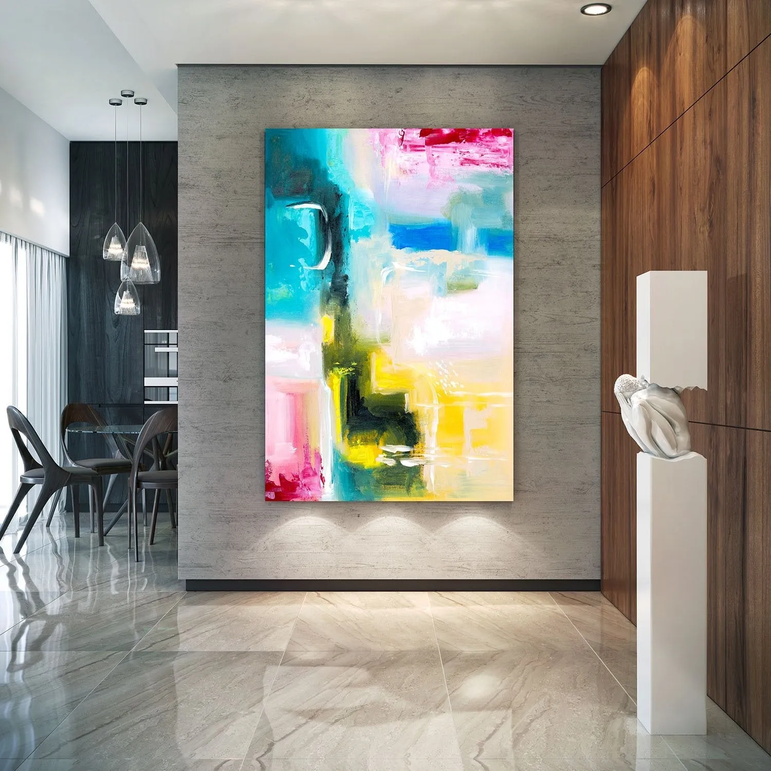 Colorful Abstract Painting Contemporary Wall Art Modern Artwork Qp010