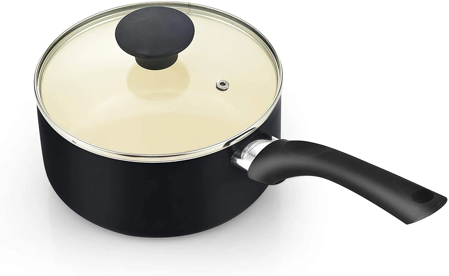 Cook N Home Pots and Pans Set Nonstick, 10 Piece Ceramic Kitchen Cookware Sets, Nonstick Cooking Set with Saucepans, Frying Pans, Dutch Oven Pot with Lids, Black