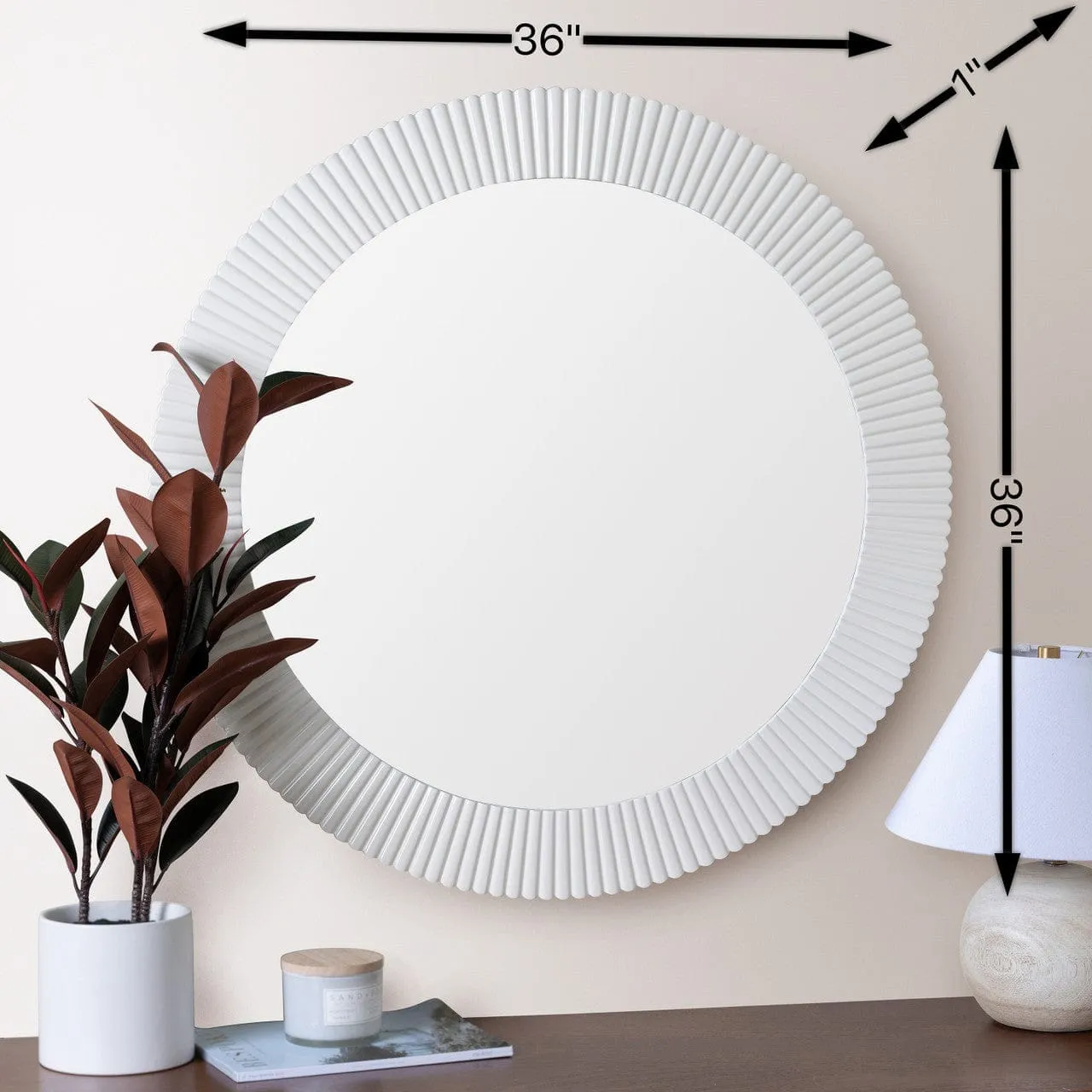 Cooper Classics - Josia 36" Round Resin Wall Mirror - 42114