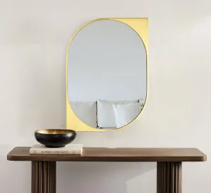 CORSICA DESIGNS | Modern Angular Wall Mirror | Sturdy Rust-Proof Mild Steel | Framed HD No-Distortion Mirror | Decorative Mirror | Wall Hanging | Vanity, Dressing, Bathroom Mirror