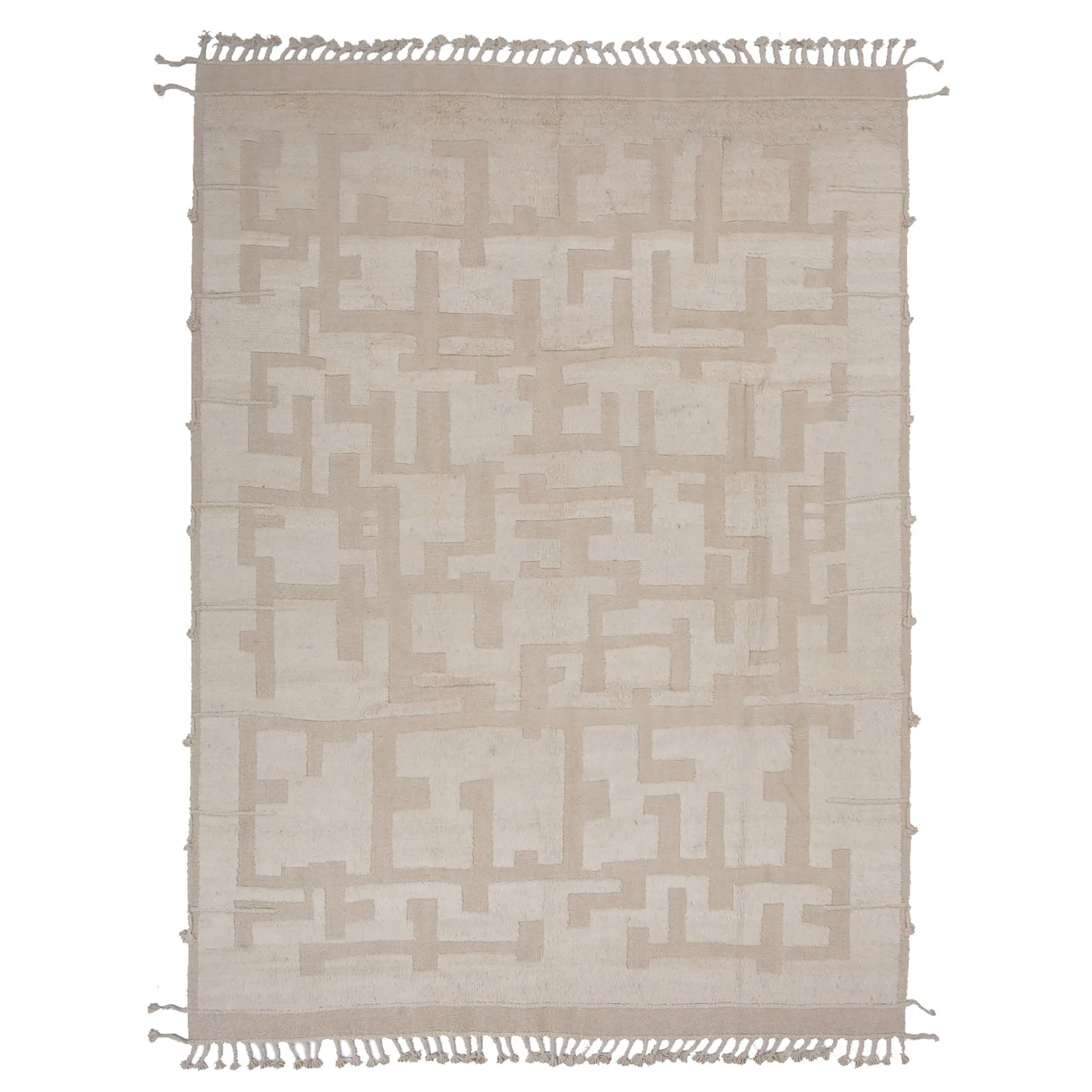 Cream Modern Wool Rug - 8'2'' x 11'3''