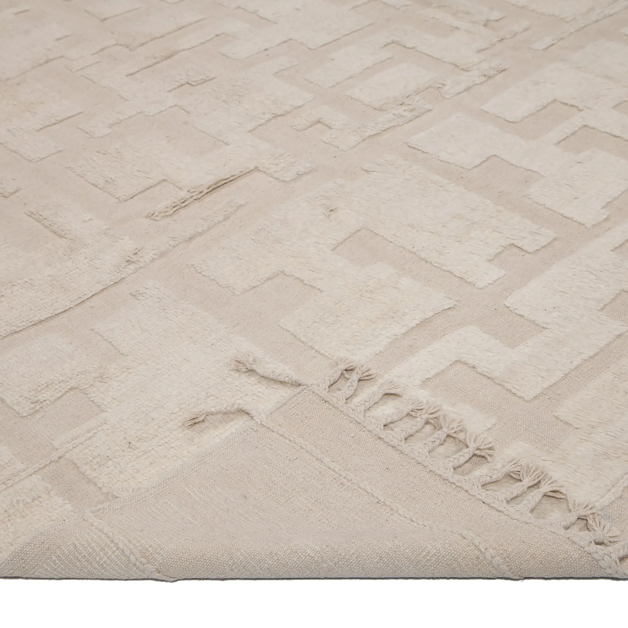 Cream Modern Wool Rug - 8'2'' x 11'3''